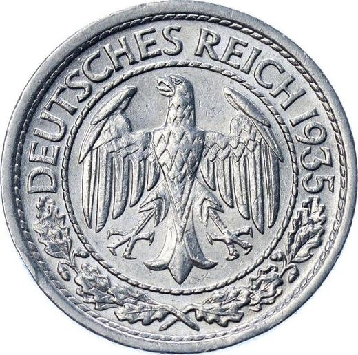 Аверс монеты - 50 рейхспфеннигов 1935 года F - цена  монеты - Германия, Bеймарская республика
