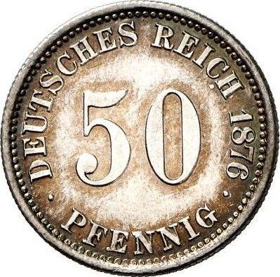 Anverso 50 Pfennige 1876 E "Tipo 1875-1877" - valor de la moneda de plata - Alemania, Imperio alemán