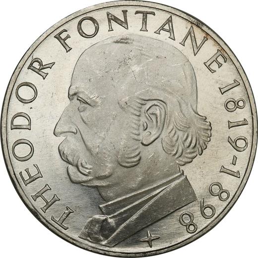 Аверс монеты - 5 марок 1969 года G "Теодор Фонтане" - цена серебряной монеты - Германия, ФРГ