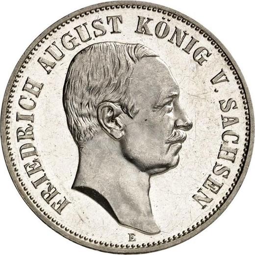 Аверс монеты - 5 марок 1914 года E "Саксония" - цена серебряной монеты - Германия, Германская Империя