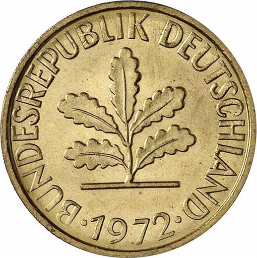 Реверс монеты - 5 пфеннигов 1972 года J - цена  монеты - Германия, ФРГ