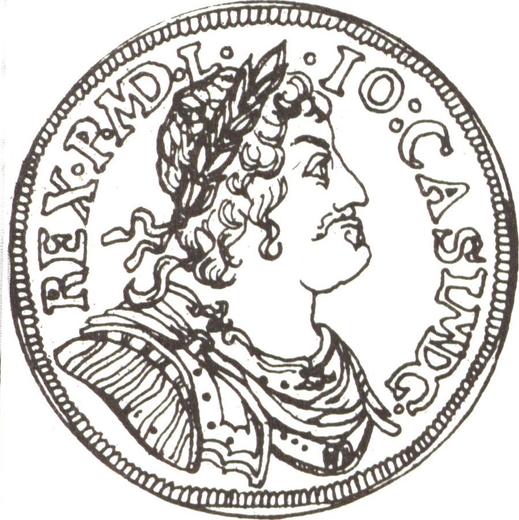 Аверс монеты - Полталера 1652 года MW - цена серебряной монеты - Польша, Ян II Казимир