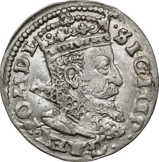 Аверс монеты - 1 грош 1606 года - цена серебряной монеты - Польша, Сигизмунд III Ваза
