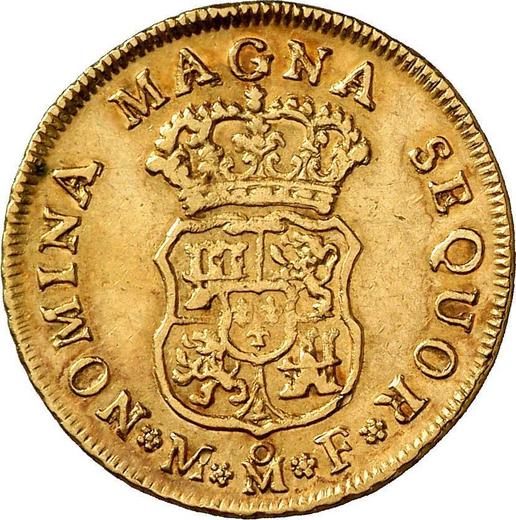 Reverso 2 escudos 1753 Mo MF - valor de la moneda de oro - México, Fernando VI