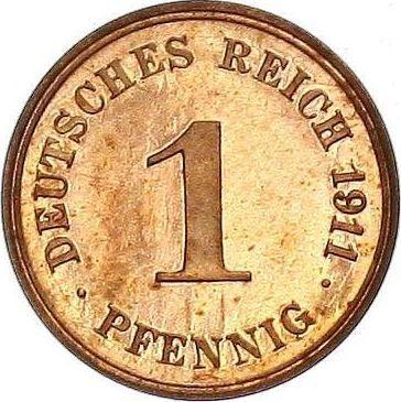 Аверс монеты - 1 пфенниг 1911 года G "Тип 1890-1916" - цена  монеты - Германия, Германская Империя