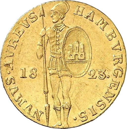 Аверс монеты - Дукат 1823 года - цена  монеты - Гамбург, Вольный город