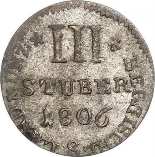 Реверс монеты - 3 штюбера 1806 года S - цена серебряной монеты - Берг, Максимилиан I