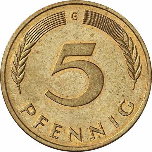 Anverso 5 Pfennige 1993 G - valor de la moneda  - Alemania, RFA