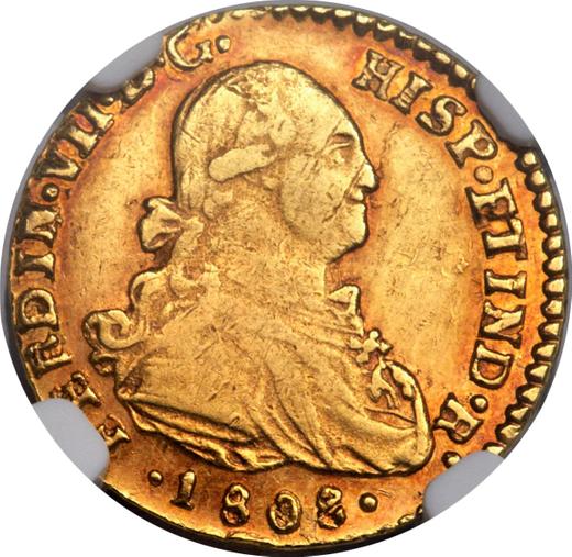 Аверс монеты - 1 эскудо 1808 года So FJ - цена золотой монеты - Чили, Фердинанд VII