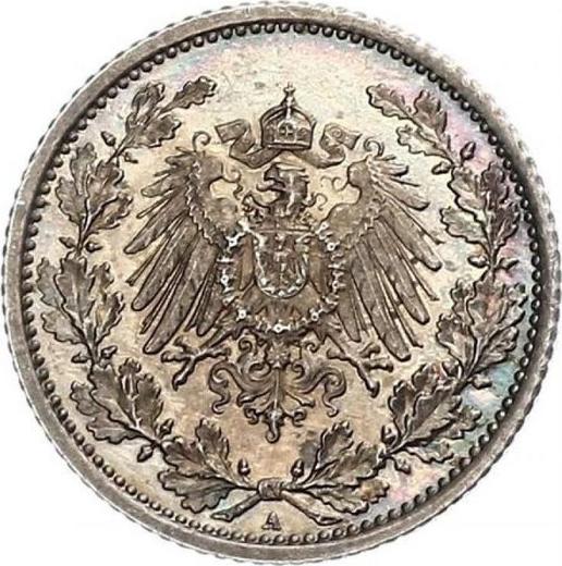Reverso Medio marco 1916 A "Tipo 1905-1919" - valor de la moneda de plata - Alemania, Imperio alemán