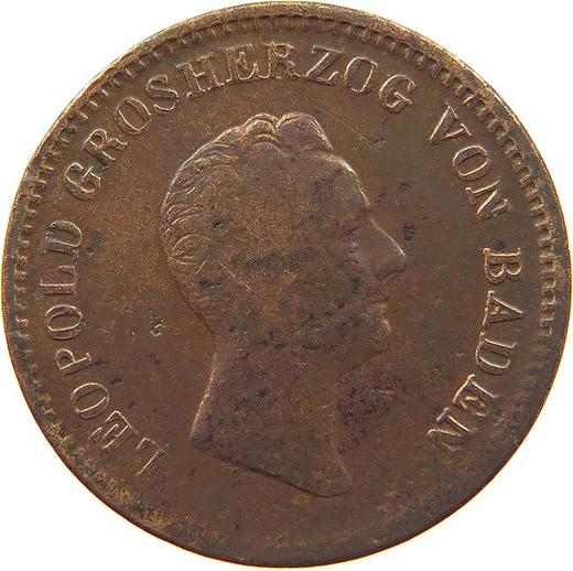 Аверс монеты - 1 крейцер 1833 года D - цена  монеты - Баден, Леопольд