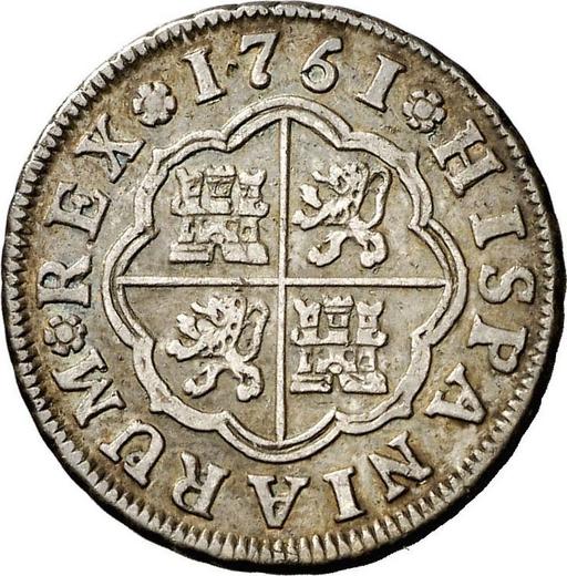Rewers monety - 1 real 1761 S JV - cena srebrnej monety - Hiszpania, Karol III