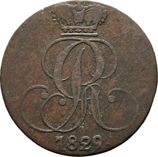 Аверс монеты - 1 пфенниг 1829 года C - цена  монеты - Ганновер, Георг IV
