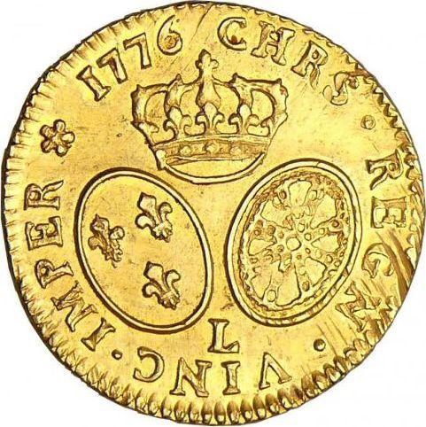 Реверс монеты - Луидор 1776 года L Байонна - цена золотой монеты - Франция, Людовик XVI