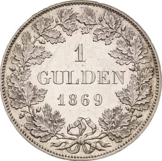 Rewers monety - 1 gulden 1869 - cena srebrnej monety - Bawaria, Ludwik II
