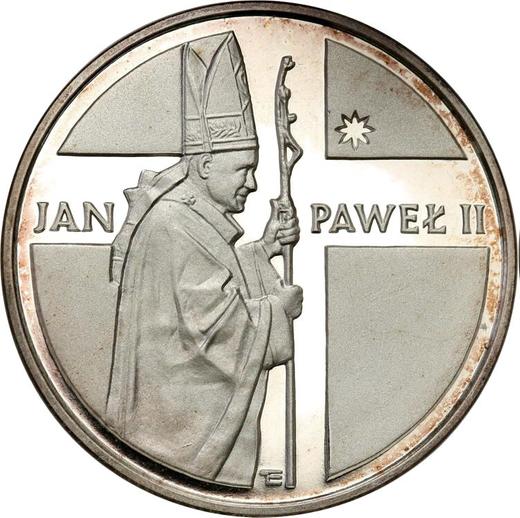 Reverso 10000 eslotis 1989 MW ET "JuanPablo II" Retrato de medio cuerpo Plata - valor de la moneda de plata - Polonia, República Popular