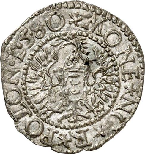 Rewers monety - Półgrosz 1580 - cena srebrnej monety - Polska, Stefan Batory