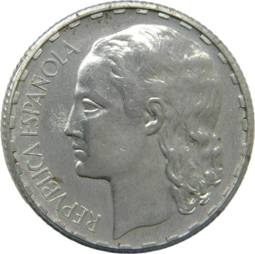 Аверс монеты - Пробная 1 песета 1937 года Железо - цена  монеты - Испания, II Республика