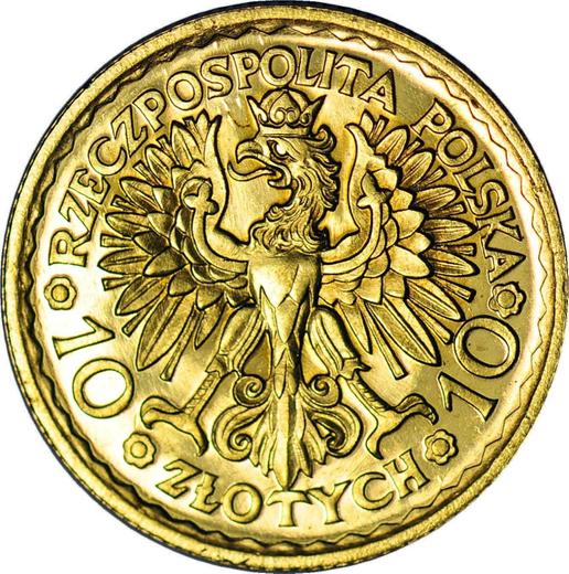 Аверс монеты - Пробные 10 злотых 1925 года "Болеслав I Храбрый" Золото - цена золотой монеты - Польша, II Республика