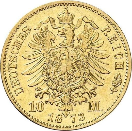 Reverso 10 marcos 1873 B "Hamburg" - valor de la moneda de oro - Alemania, Imperio alemán