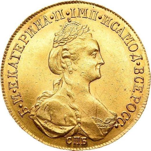Anverso 10 rublos 1781 СПБ - valor de la moneda de oro - Rusia, Catalina II