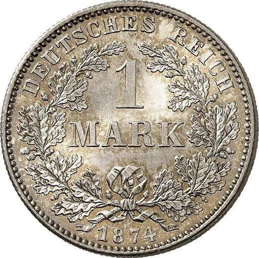Аверс монеты - 1 марка 1874 года F "Тип 1873-1887" - цена серебряной монеты - Германия, Германская Империя