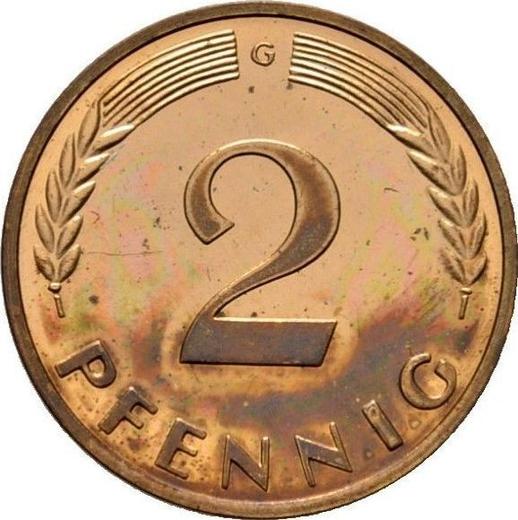 Obverse 2 Pfennig 1961 G -  Coin Value - Germany, FRG