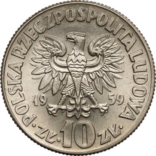 Avers 10 Zlotych 1959 JG "Nicolaus Copernicus" - Münze Wert - Polen, Volksrepublik Polen