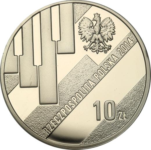 Anverso 10 eslotis 2014 MW "Grzegorz Ciechowski" - valor de la moneda de plata - Polonia, República moderna