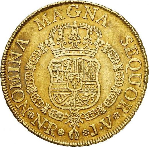 Rewers monety - 8 escudo 1762 NR JV "Typ 1760-1771" - cena złotej monety - Kolumbia, Karol III