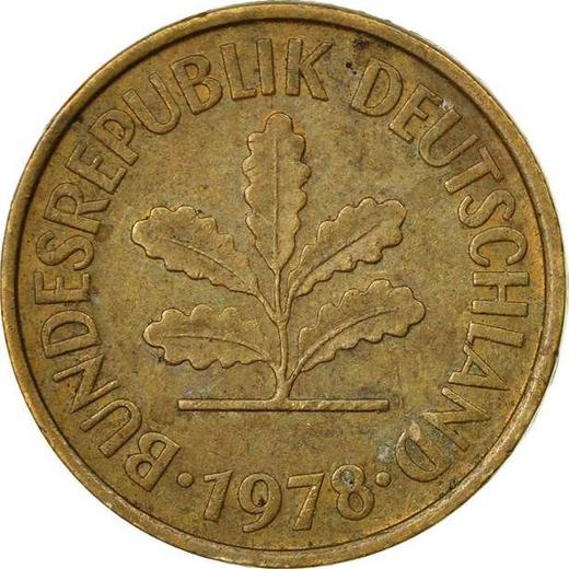 Reverso 5 Pfennige 1978 D - valor de la moneda  - Alemania, RFA