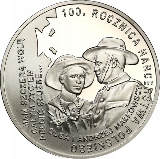 Reverso 10 eslotis 2010 MW KK "100 aniversario del escultismo polaco" - valor de la moneda de plata - Polonia, República moderna