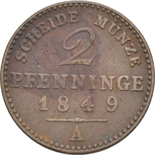 Reverso 2 Pfennige 1849 A - valor de la moneda  - Prusia, Federico Guillermo IV