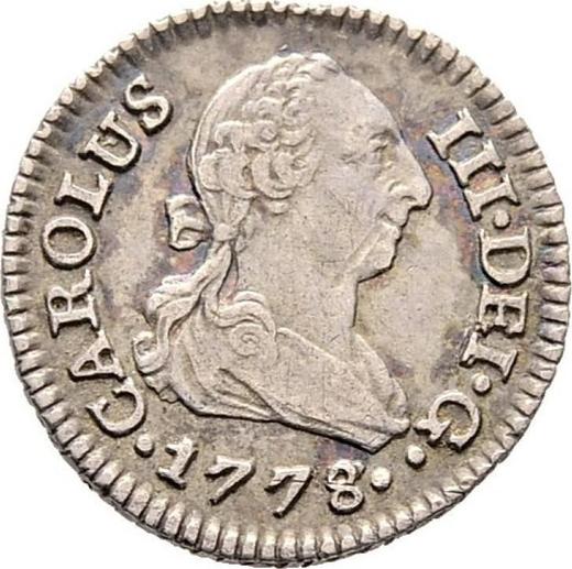 Obverse 1/2 Real 1778 S CF - Silver Coin Value - Spain, Charles III