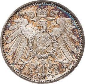 Reverso 1 marco 1893 E "Tipo 1891-1916" - valor de la moneda de plata - Alemania, Imperio alemán