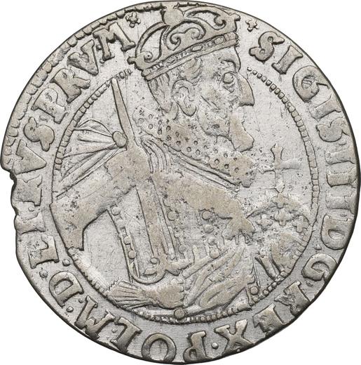 Аверс монеты - Орт (18 грошей) 1624 года Банты - цена серебряной монеты - Польша, Сигизмунд III Ваза