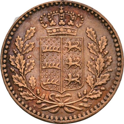 Anverso 1/4 Kreuzer 1863 - valor de la moneda  - Wurtemberg, Guillermo I