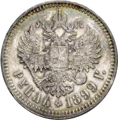 Revers Rubel 1899 Glatter Rand - Silbermünze Wert - Rußland, Nikolaus II