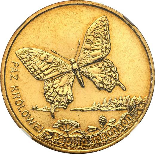 Reverso 2 eslotis 2001 MW AN "Papilio machaon" - valor de la moneda  - Polonia, República moderna