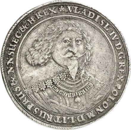 Аверс монеты - Талер 1637 года II "Гданьск" - цена серебряной монеты - Польша, Владислав IV