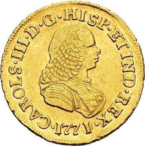 Awers monety - 2 escudo 1771 PN J "Typ 1760-1771" - cena złotej monety - Kolumbia, Karol III