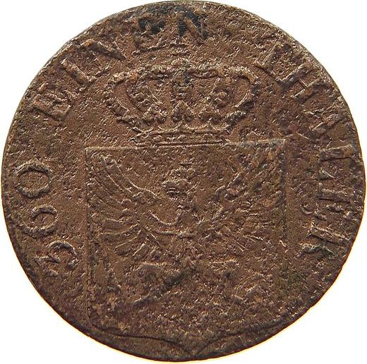 Аверс монеты - 1 пфенниг 1827 года D - цена  монеты - Пруссия, Фридрих Вильгельм III