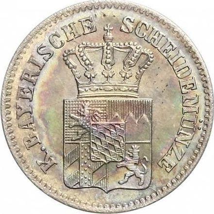 Аверс монеты - 3 крейцера 1865 года - цена серебряной монеты - Бавария, Людвиг II