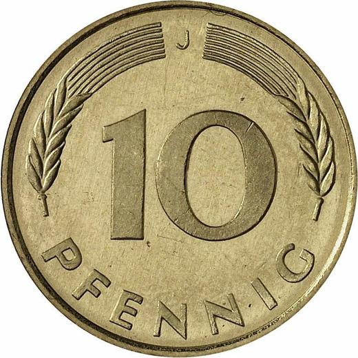 Anverso 10 Pfennige 1976 J - valor de la moneda  - Alemania, RFA