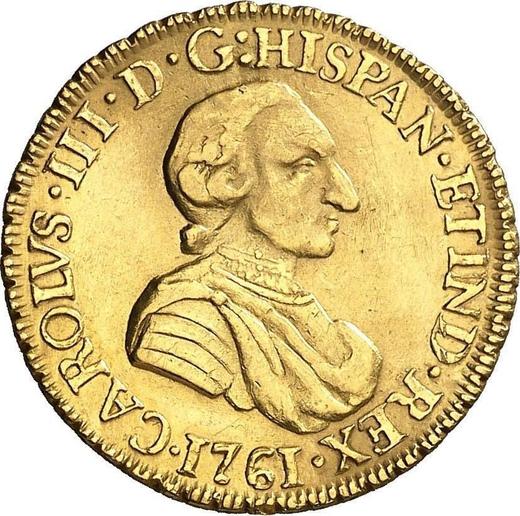 Awers monety - 2 escudo 1761 Mo MM - cena złotej monety - Meksyk, Karol III
