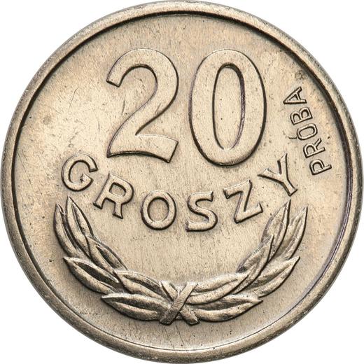Реверс монеты - Пробные 20 грошей 1963 года Никель - цена  монеты - Польша, Народная Республика