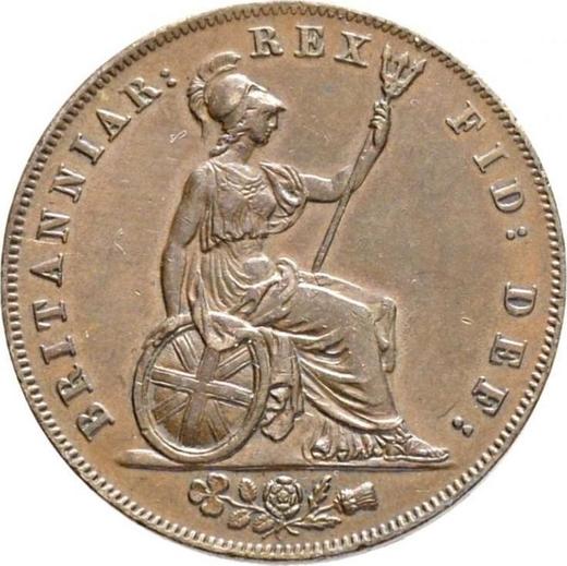 Реверс монеты - 1/2 пенни 1827 года - цена  монеты - Великобритания, Георг IV