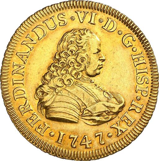 Awers monety - 4 escudo 1747 M J - cena złotej monety - Hiszpania, Ferdynand VI