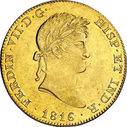 Anverso 8 escudos 1816 M GJ - valor de la moneda de oro - España, Fernando VII