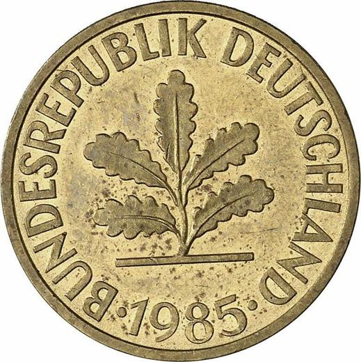 Реверс монеты - 10 пфеннигов 1985 года G - цена  монеты - Германия, ФРГ